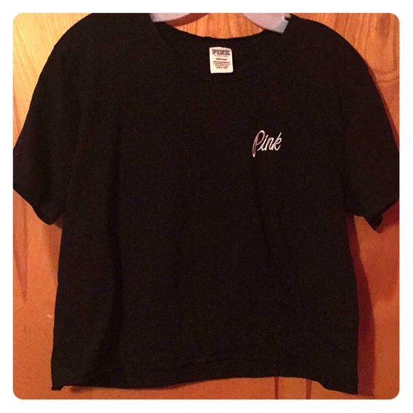 PINK Victoria's Secret Tops - PINK black crop top size L